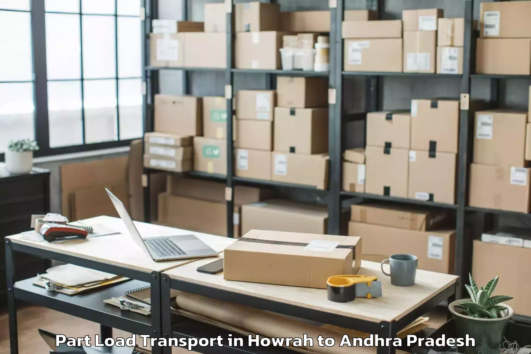 Affordable Howrah to Anakapalli Part Load Transport